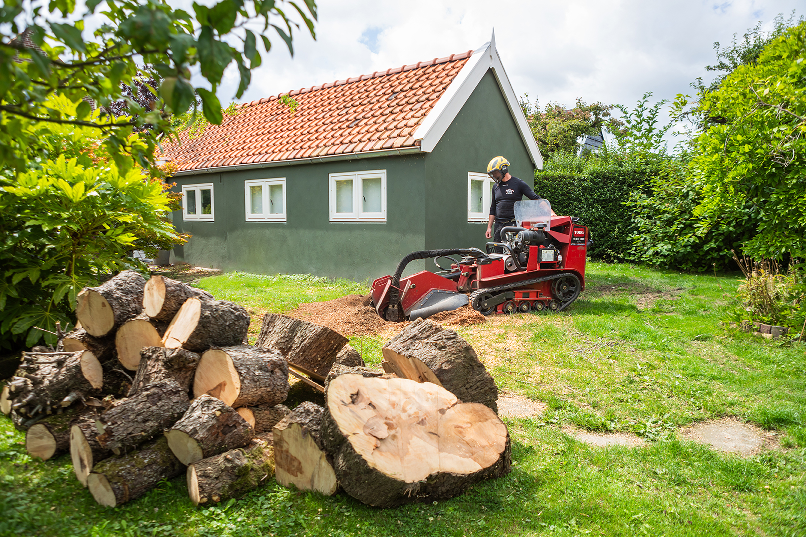 boomstronken laten wegfrezen met de stobbenfrees