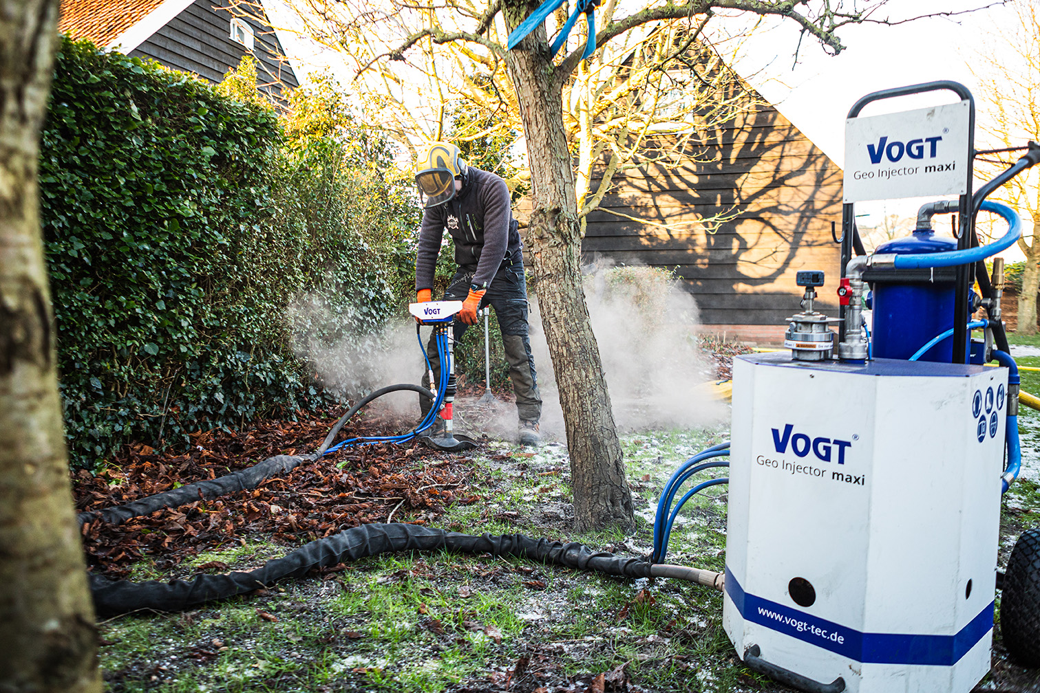VOGT Geo Injector om de bodem te ploffen en daarmee bodemverdichting te verhelpen